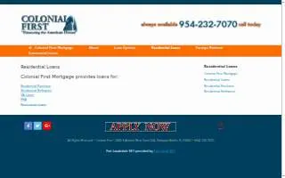 Colonial First Mortgage website