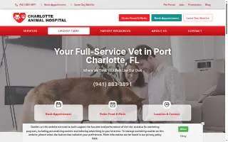 Charlotte Animal Hospital website