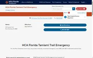 HCA Florida Tamiami Trail Emergency website