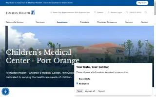 Halifax Health - Children's Medical Center Port Orange website