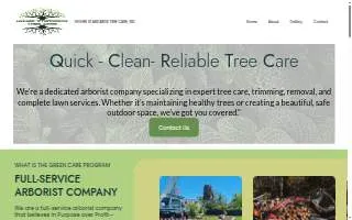 Higher Standards Tree Care website