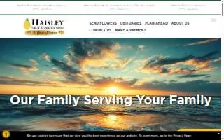Haisley Funeral & Cremation Service Tribute Center website