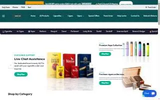 Smokes Smoke Shop website