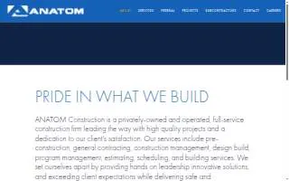ANATOM Construction Company website