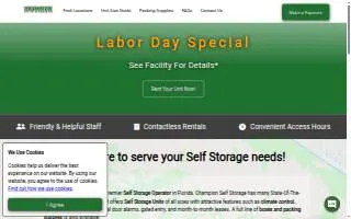 Champion Self Storage - Ruskin website