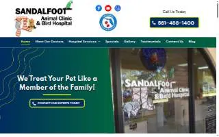 Sandalfoot Animal Clinic And Bird Hospital website