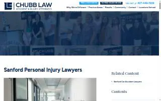 Chubb Law Accident & Injury Attorneys of Sanford website