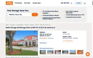 Public Storage of Sanford website