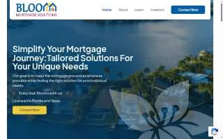 Bloom Mortgage Solutions, LLC website