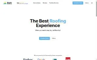 Blue Sky Roofing of Largo website