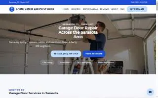 Crystal Garage Experts Of Siesta website