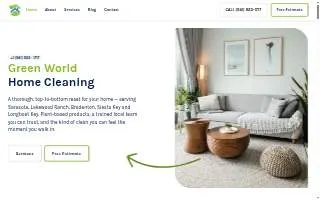 Green World Home Cleaning website