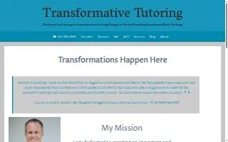 Transformative Tutoring, LLC of Sarasota website