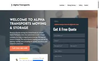 Alpha Transports Movers of Satellite Beach website