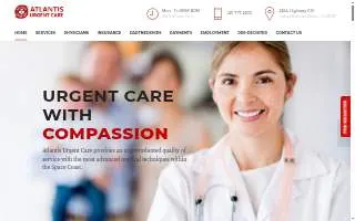 Atlantis Urgent Care website