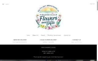 Paradise Beach Flowers and Gifts website