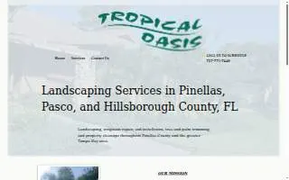 Tropical Oasis Landscaping website