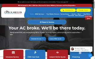 Craig W. Krueger Air Conditioning & Heating, LLC. website