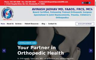 Orthopedic Specialist MD, Avinash Jadhav MD of Spring Hill