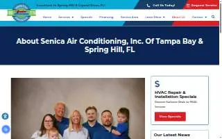 Senica Air Conditioning, Inc. website