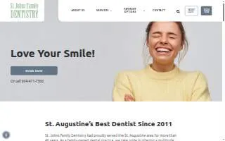 St Johns Family Dentistry website