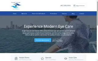 Insight Eyecare and Optical website