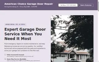 American Choice Garage Door Repair website