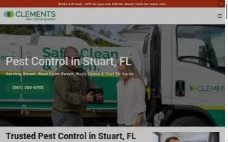 Clements Pest Control Services of Stuart website