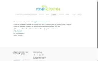 Corner Acupuncture Inc. website