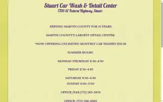 Stuart Car Wash and Detail Center website