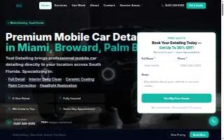 Teal Detailing Miami website