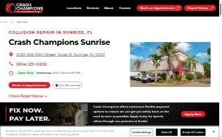 Crash Champions Collision Repair Sunrise website