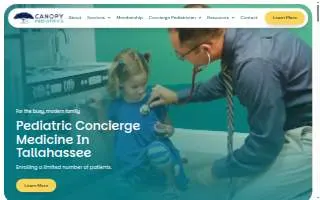 Canopy Pediatrics website