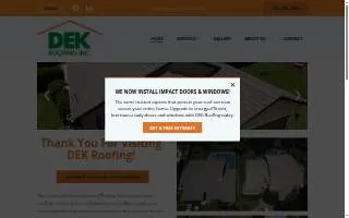 DEK Roofing website