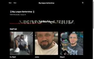 Big League Barbershop website