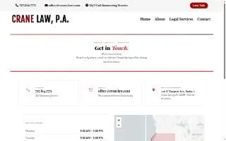 Crane Law, P.A. website