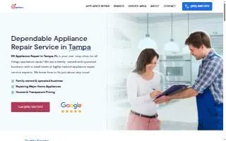 ER Appliance Repair of Temple Terrace website