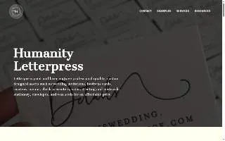 Humanity Letterpress website