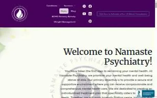 Namaste Psychiatry website