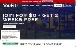 YouFit Gyms North Providence website