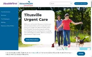 HealthFirst AdventHealth Centra Care Titusville website