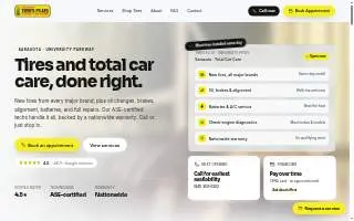 University Tires Plus website