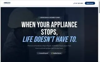 Owlico Appliances Repair website