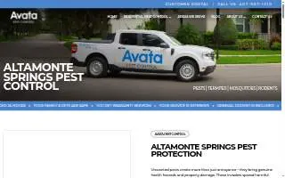 Avata Pest Control of Wekiwa Springs website