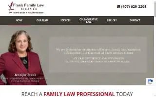 Frank Family Law Practice website