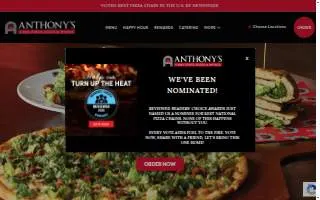Anthony's Coal Fired Pizza & Wings of Wellington website