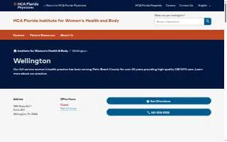 HCA Florida Institute for Women's Health and Body - Wellington website