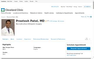 Cleveland Clinic Florida: Patel Sheetal M MD