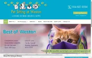 Pet Sitting at Weston website