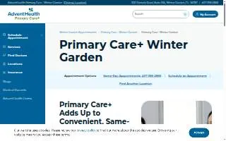 AdventHealth Primary Care+ Winter Garden website